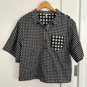 Black and White Checkered Blouse